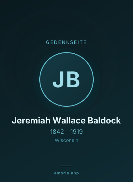Gedenkportrait von Jeremiah Wallace Baldock