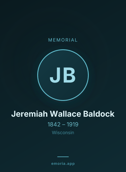 Memorial portrait of Jeremiah Wallace Baldock