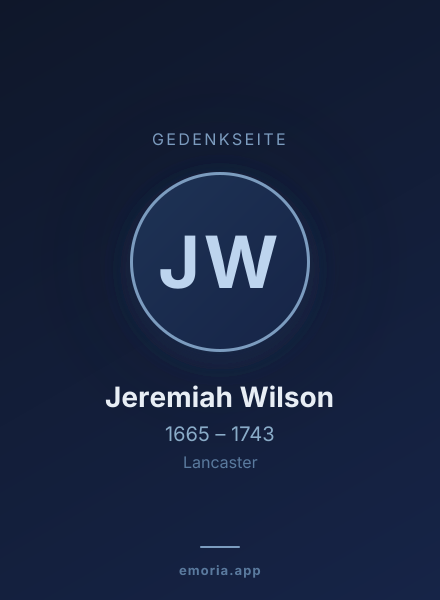Gedenkportrait von Jeremiah Wilson