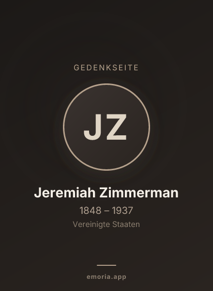 Gedenkportrait von Jeremiah Zimmerman