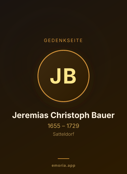 Gedenkportrait von Jeremias Christoph Bauer