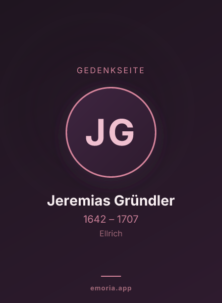 Gedenkportrait von Jeremias Gründler