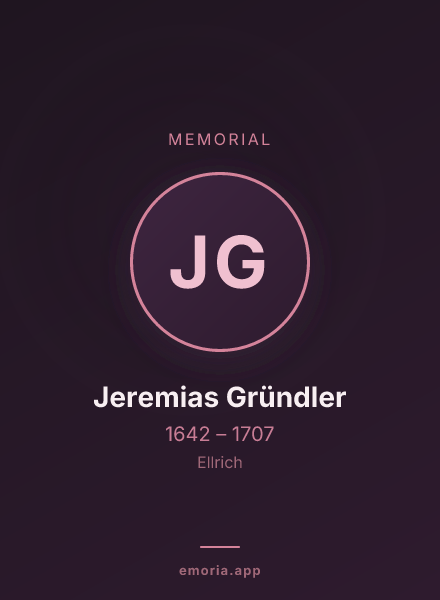 Memorial portrait of Jeremias Gründler