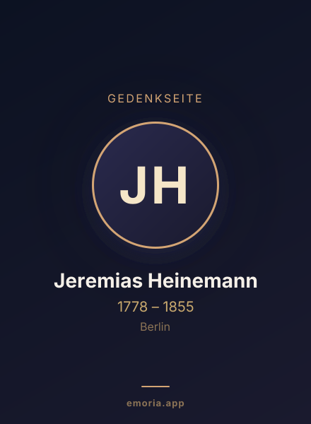 Gedenkportrait von Jeremias Heinemann