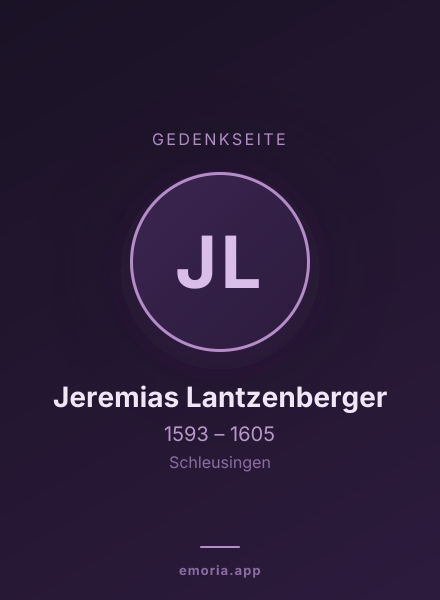 Gedenkportrait von Jeremias Lantzenberger
