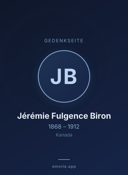 Gedenkportrait von Jérémie Fulgence Biron