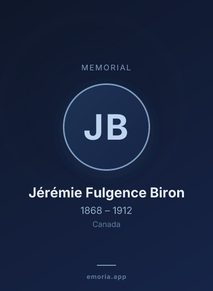 Memorial portrait of Jérémie Fulgence Biron
