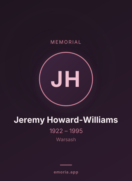 Memorial portrait of Jeremy Howard-Williams