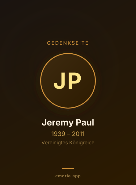 Gedenkportrait von Jeremy Paul