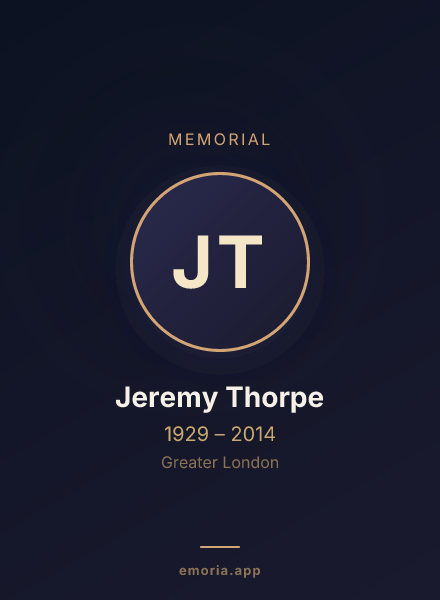 Memorial portrait of Jeremy Thorpe