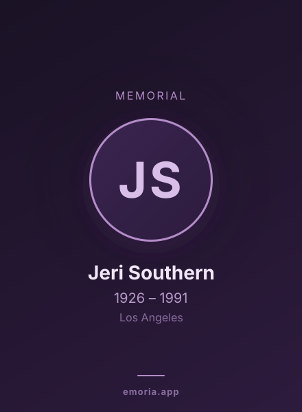 Memorial portrait of Jeri Southern