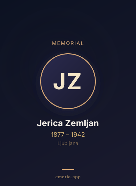 Memorial portrait of Jerica Zemljan