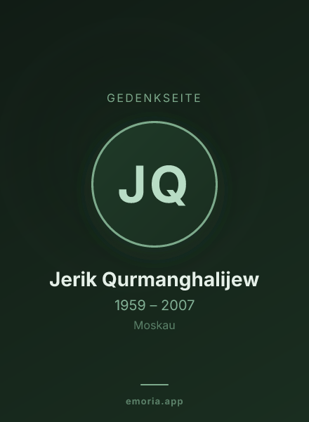 Gedenkportrait von Jerik Qurmanghalijew