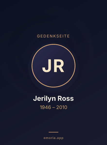 Gedenkportrait von Jerilyn Ross