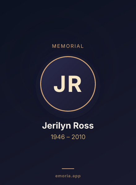 Memorial portrait of Jerilyn Ross