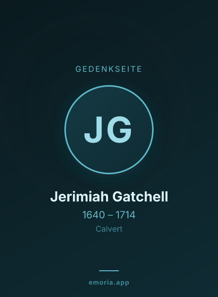 Gedenkportrait von Jerimiah Gatchell