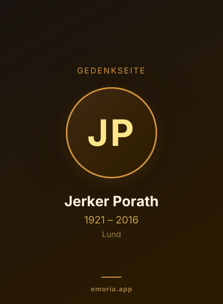 Gedenkportrait von Jerker Porath