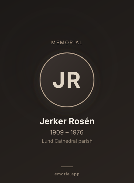 Memorial portrait of Jerker Rosén