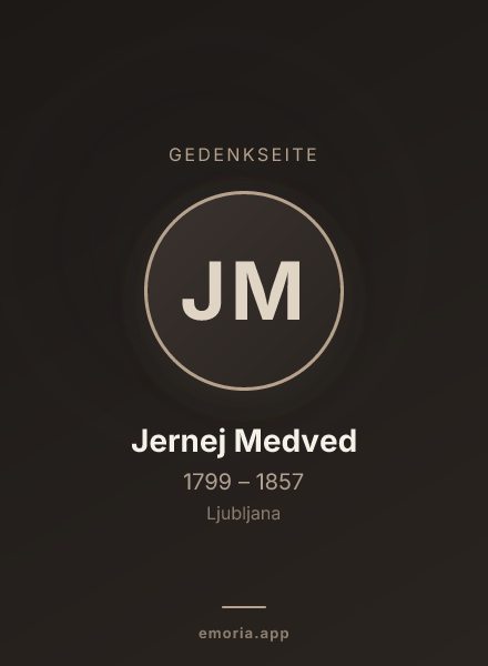 Gedenkportrait von Jernej Medved