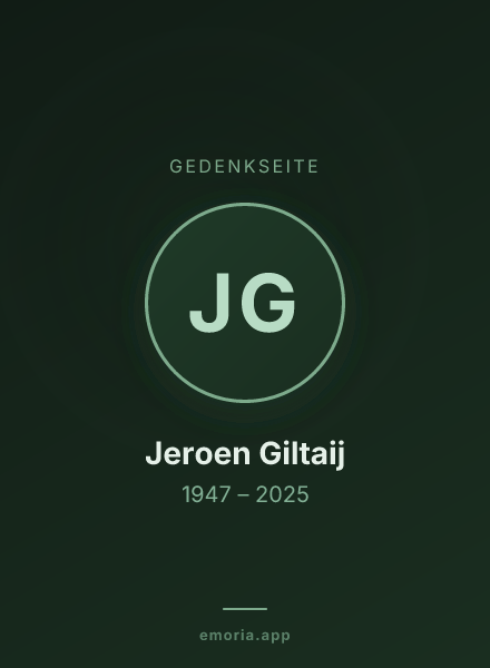 Gedenkportrait von Jeroen Giltaij