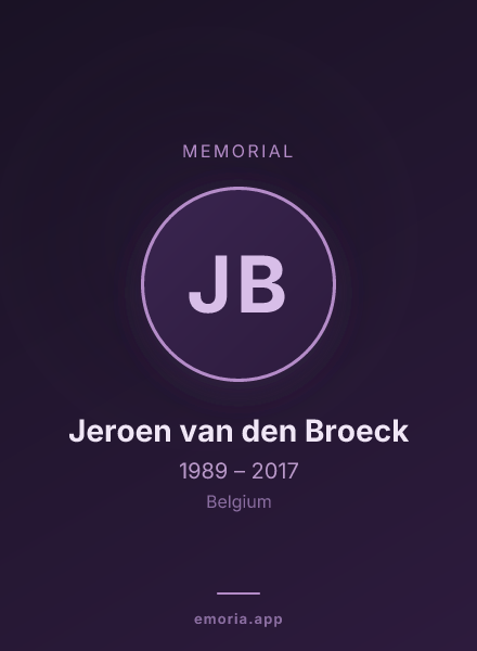 Memorial portrait of Jeroen van den Broeck