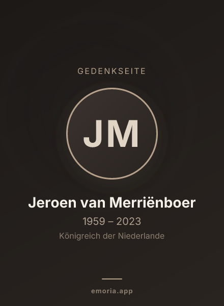 Gedenkportrait von Jeroen van Merriënboer