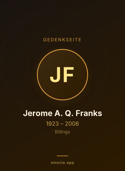 Gedenkportrait von Jerome A. Q. Franks