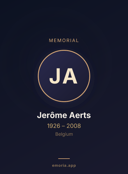 Memorial portrait of Jerôme Aerts