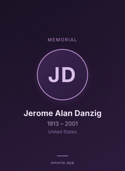 Memorial portrait of Jerome Alan Danzig