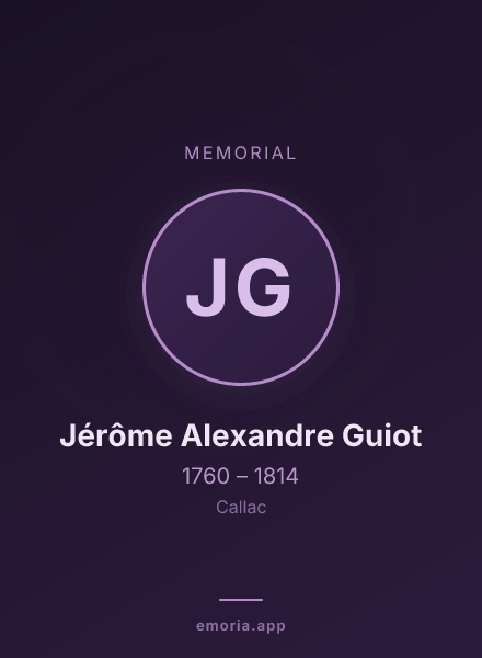 Memorial portrait of Jérôme Alexandre Guiot