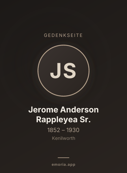 Gedenkportrait von Jerome Anderson Rappleyea Sr.