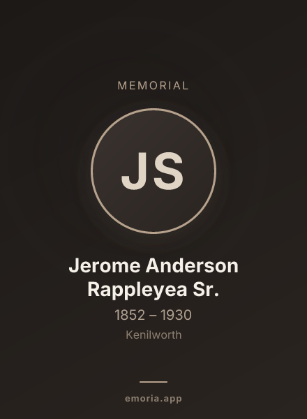 Memorial portrait of Jerome Anderson Rappleyea Sr.