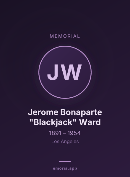 Memorial portrait of Jerome Bonaparte "Blackjack" Ward