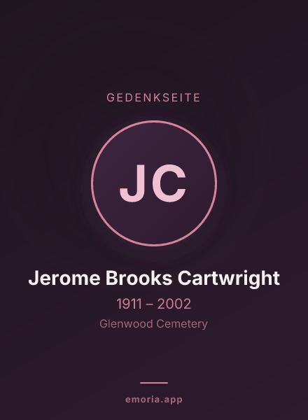 Gedenkportrait von Jerome Brooks Cartwright