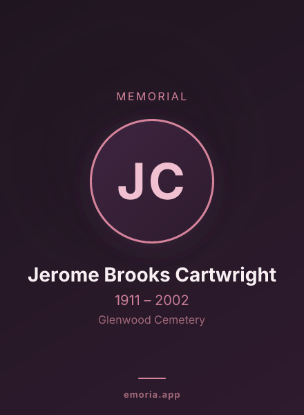Memorial portrait of Jerome Brooks Cartwright