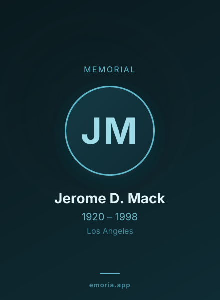 Memorial portrait of Jerome D. Mack