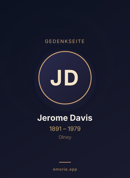 Gedenkportrait von Jerome Davis