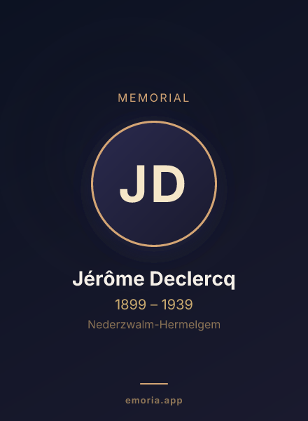 Memorial portrait of Jérôme Declercq