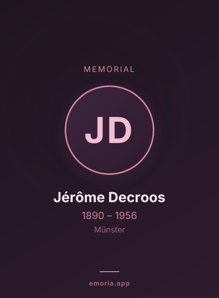Memorial portrait of Jérôme Decroos