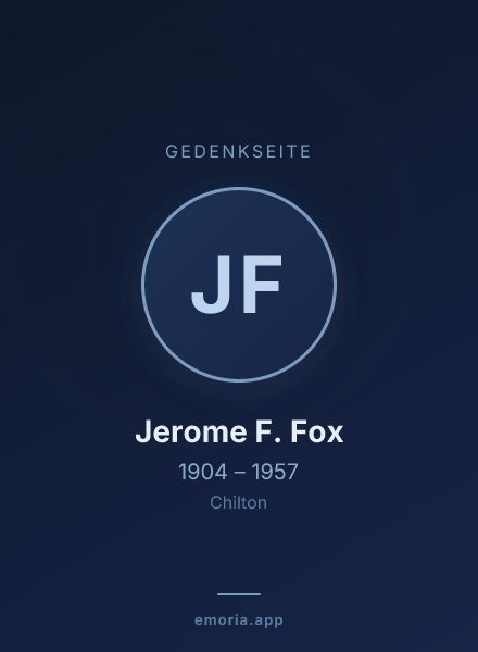 Gedenkportrait von Jerome F. Fox