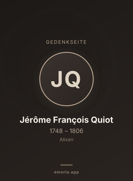 Gedenkportrait von Jérôme François Quiot