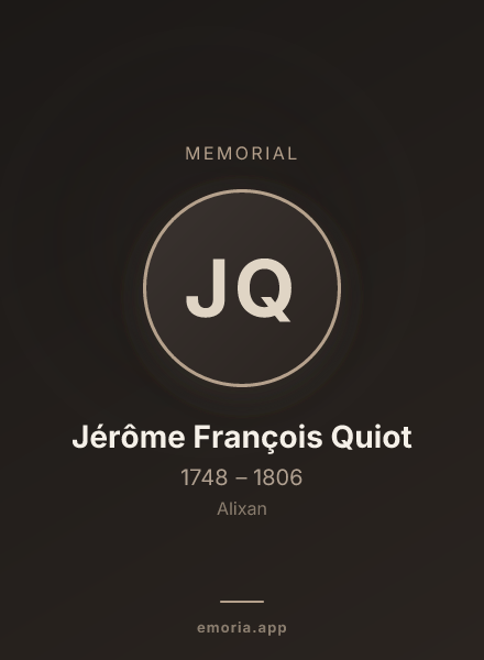 Memorial portrait of Jérôme François Quiot