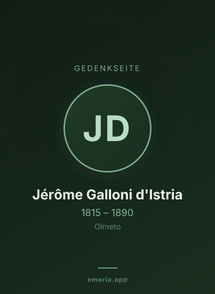 Gedenkportrait von Jérôme Galloni d'Istria