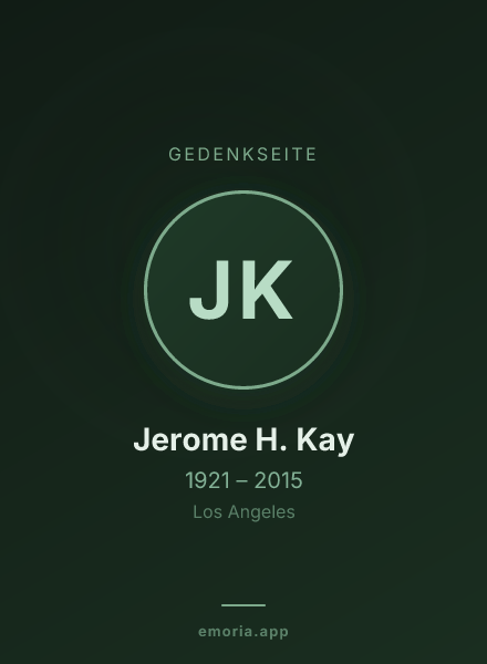 Gedenkportrait von Jerome H. Kay