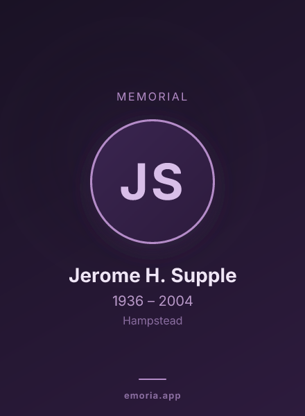 Memorial portrait of Jerome H. Supple