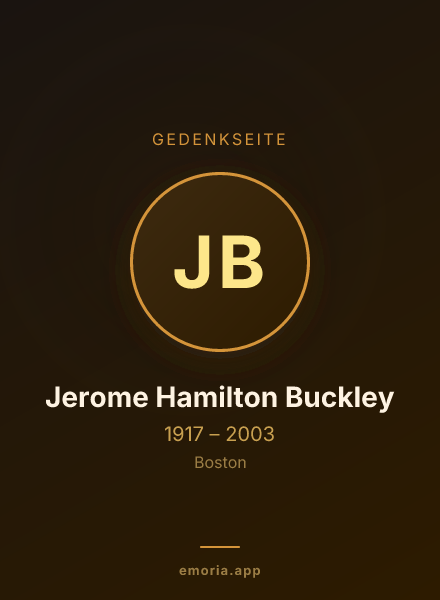 Gedenkportrait von Jerome Hamilton Buckley
