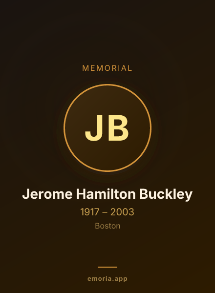 Memorial portrait of Jerome Hamilton Buckley