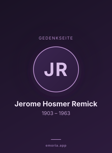 Gedenkportrait von Jerome Hosmer Remick