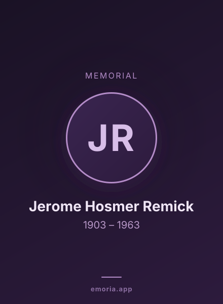 Memorial portrait of Jerome Hosmer Remick