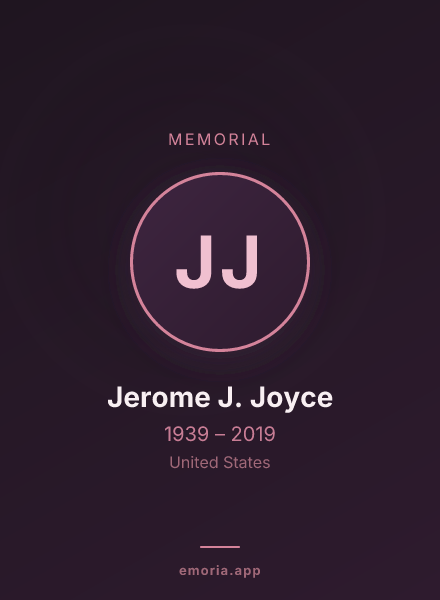 Memorial portrait of Jerome J. Joyce